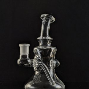 Green Belt Glass mini tube with two-hole diffy and opal attachment