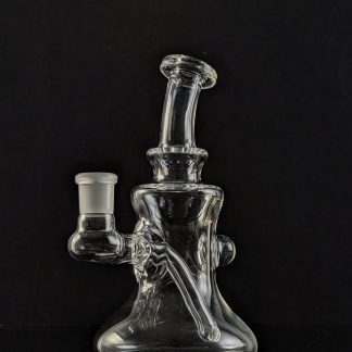 Green Belt Glass mini tube with two-hole diffy and opal attachment