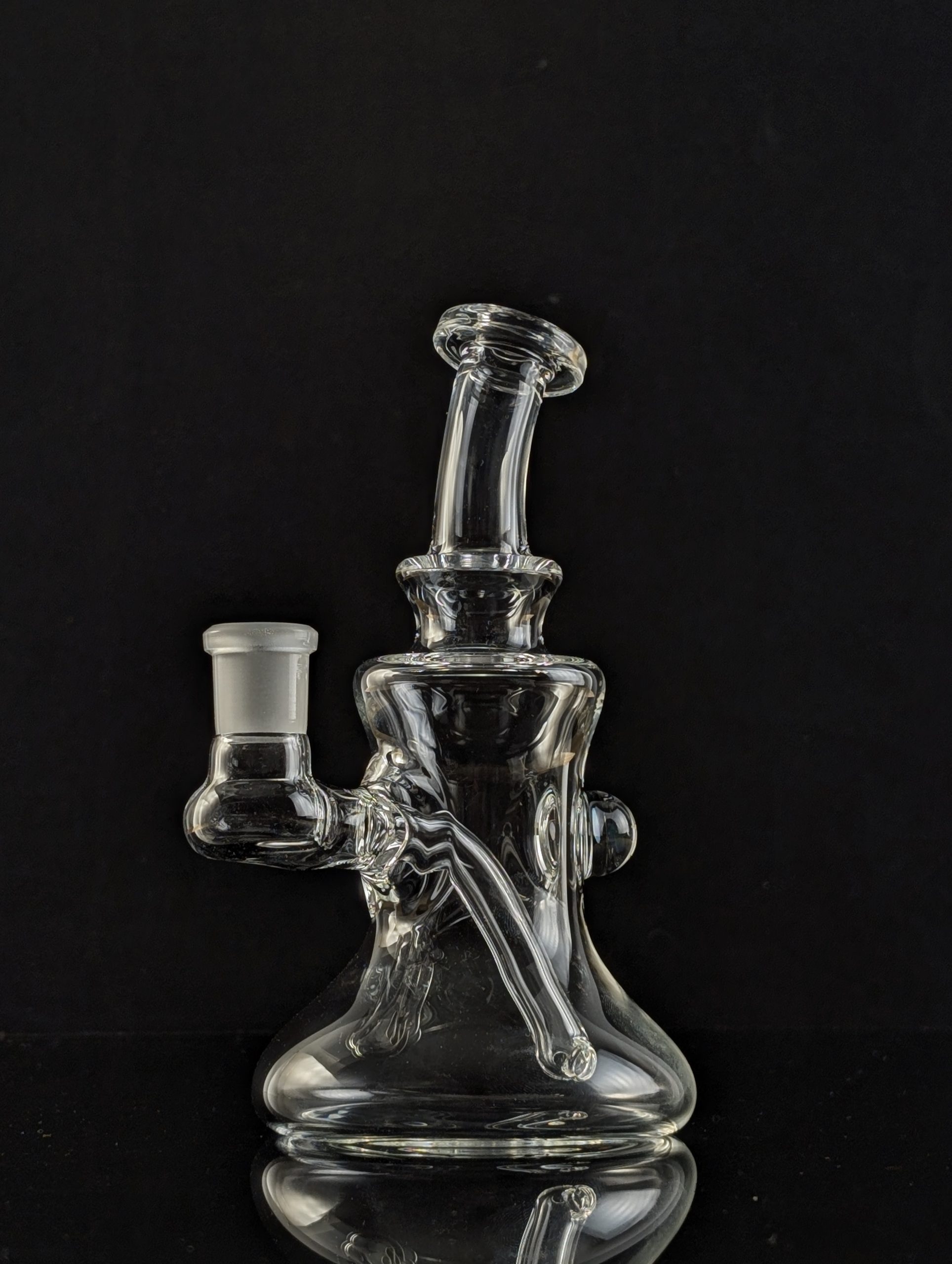 Green Belt Glass mini tube with two-hole diffy and opal attachment