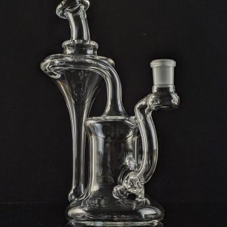 Green Belt Glass traditional recycler with opal attachment and 3-slit stem perc
