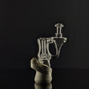 Green Belt Glass Puffco recycler attachment with 10-slit fixed internal perc
