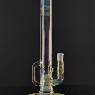 Green Belt Glass Sour Apple silver fumed 17-inch floating stem tube with recycling drain.