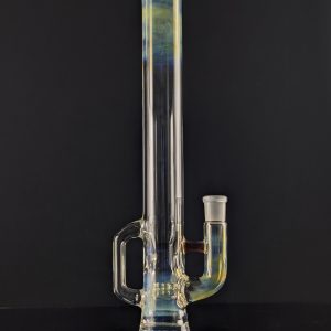 Green Belt Glass Golden Amber silver fumed 17-inch floating stem tube with 18mm fitting.